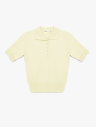 Düğmeli Kısa Kollu Polo Yaka Triko Kazak