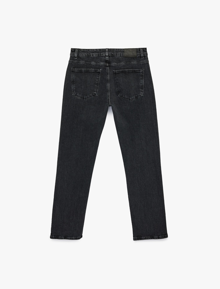  Pamuklu Normal Bel 5 Cepli Straight Fit Jean Pantolon - Mark Jean
