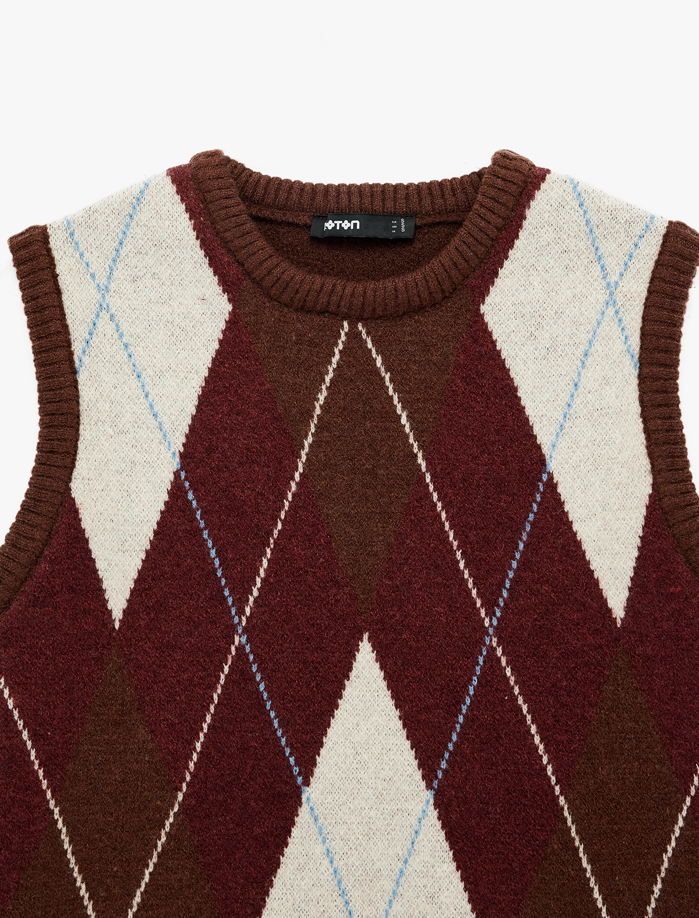   Bisiklet Yaka Baklava Desenli Süveter