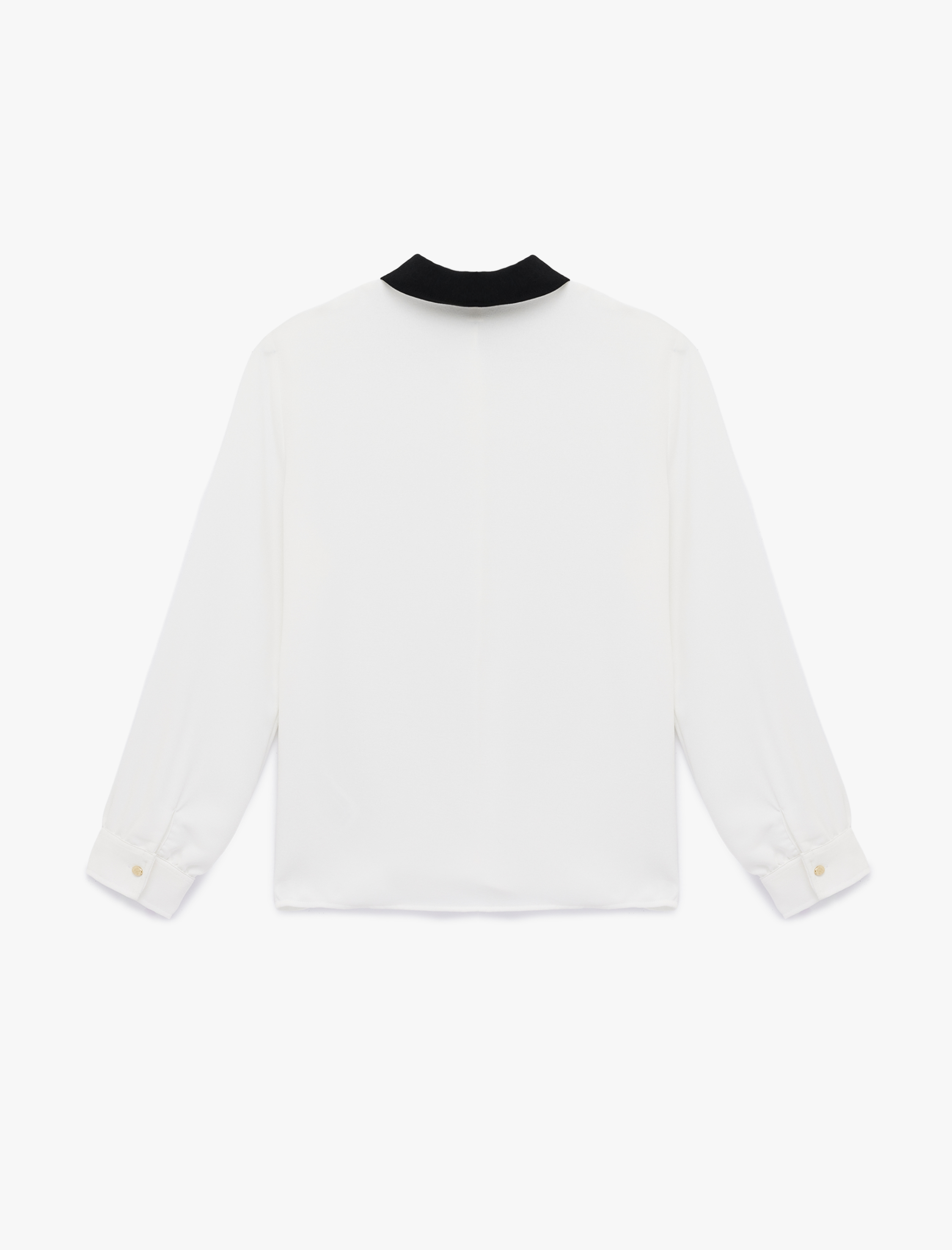   Yaka Detaylı Düğmeli Uzun Kollu Gömlek