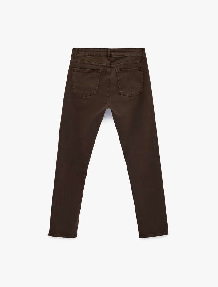  Pamuklu Cepli Düğmeli Regular Fit Pantolon