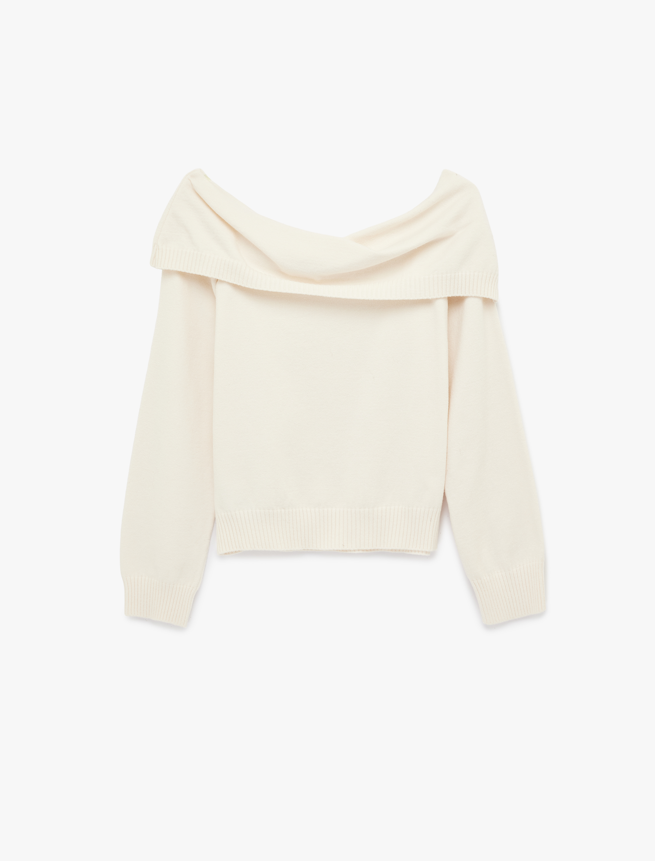   Uzun Kollu Omzu Açık Triko Kazak