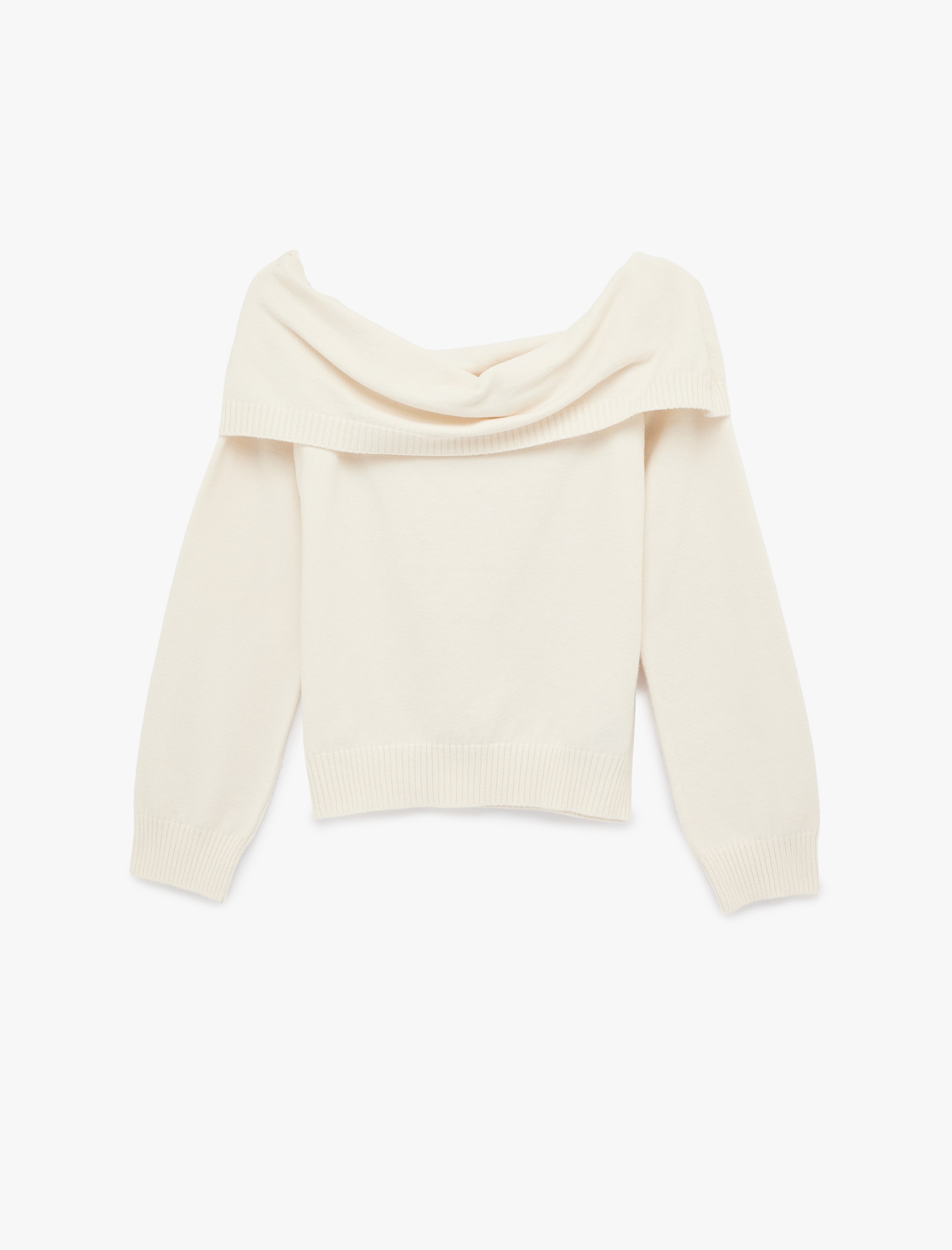   Uzun Kollu Omzu Açık Triko Kazak