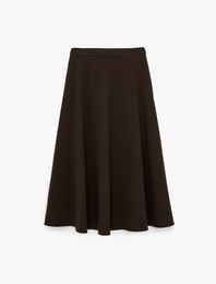 Kloş Viskon Karışımlı Midi Etek