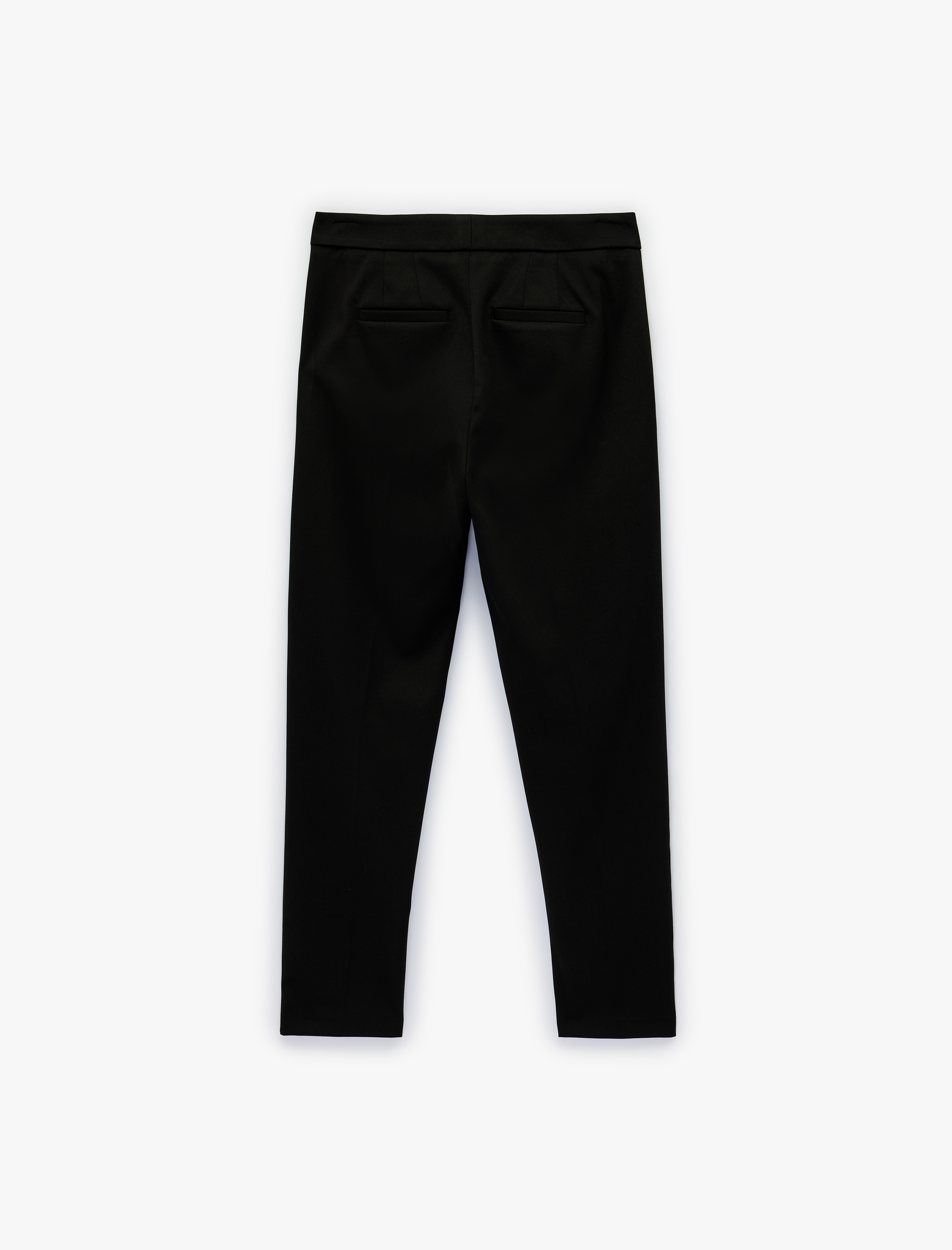   Viskon Karışımlı Cepli Slim Fit Yüksek Bel Cigarette Pantolon