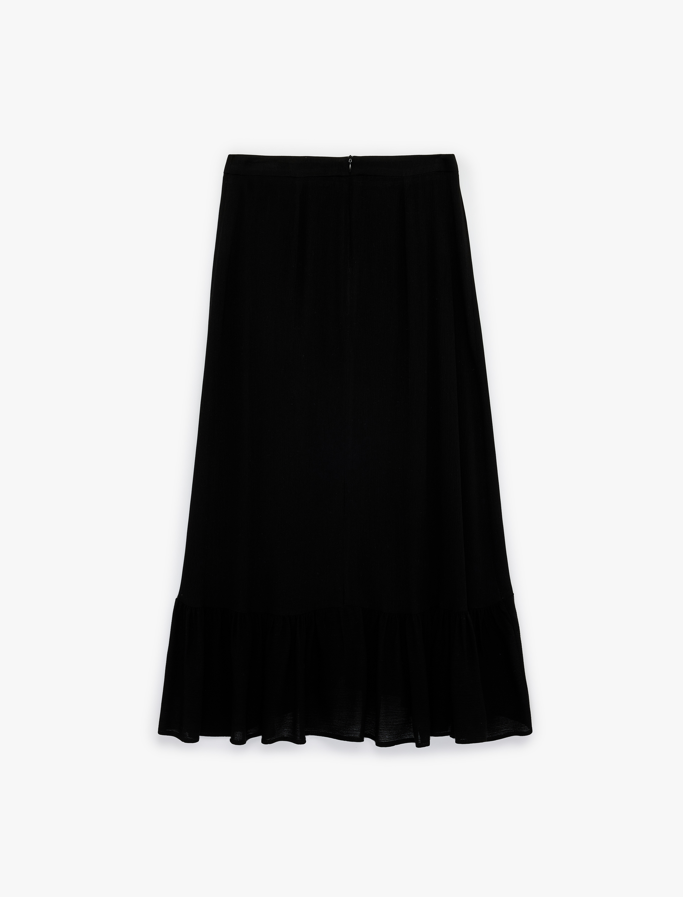   Viskon Crinkle Kumaş Midi Etek