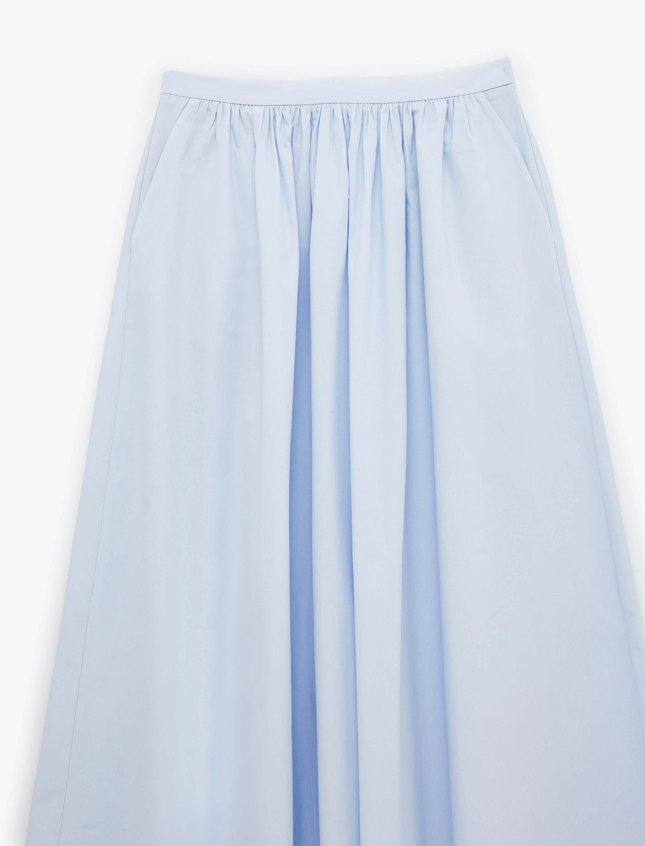   Pamuklu Çan Kesim Poplin Midi Etek