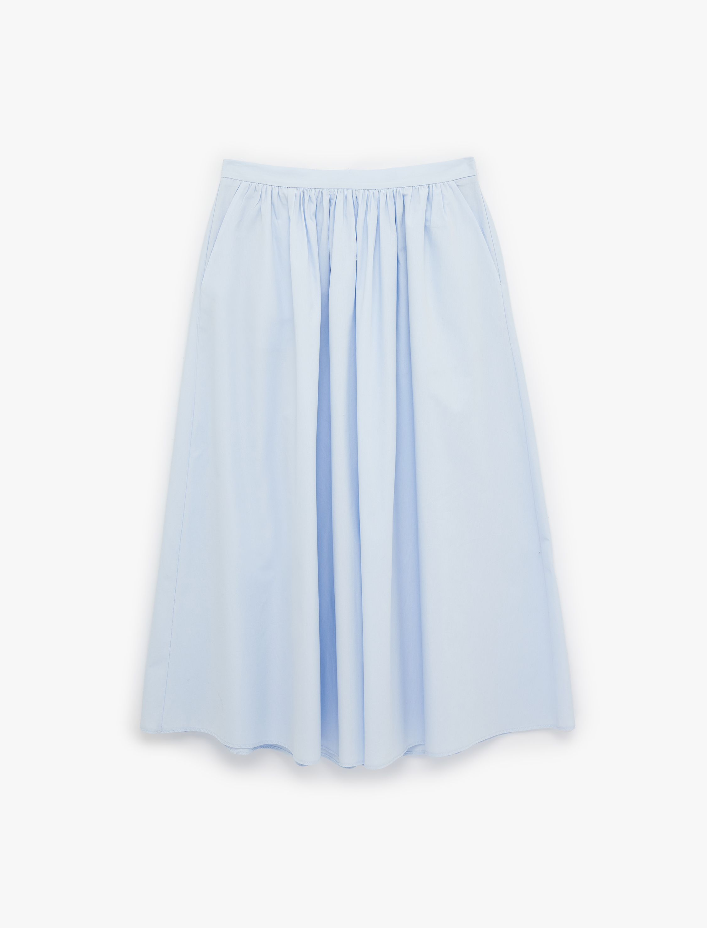   Pamuklu Çan Kesim Poplin Midi Etek