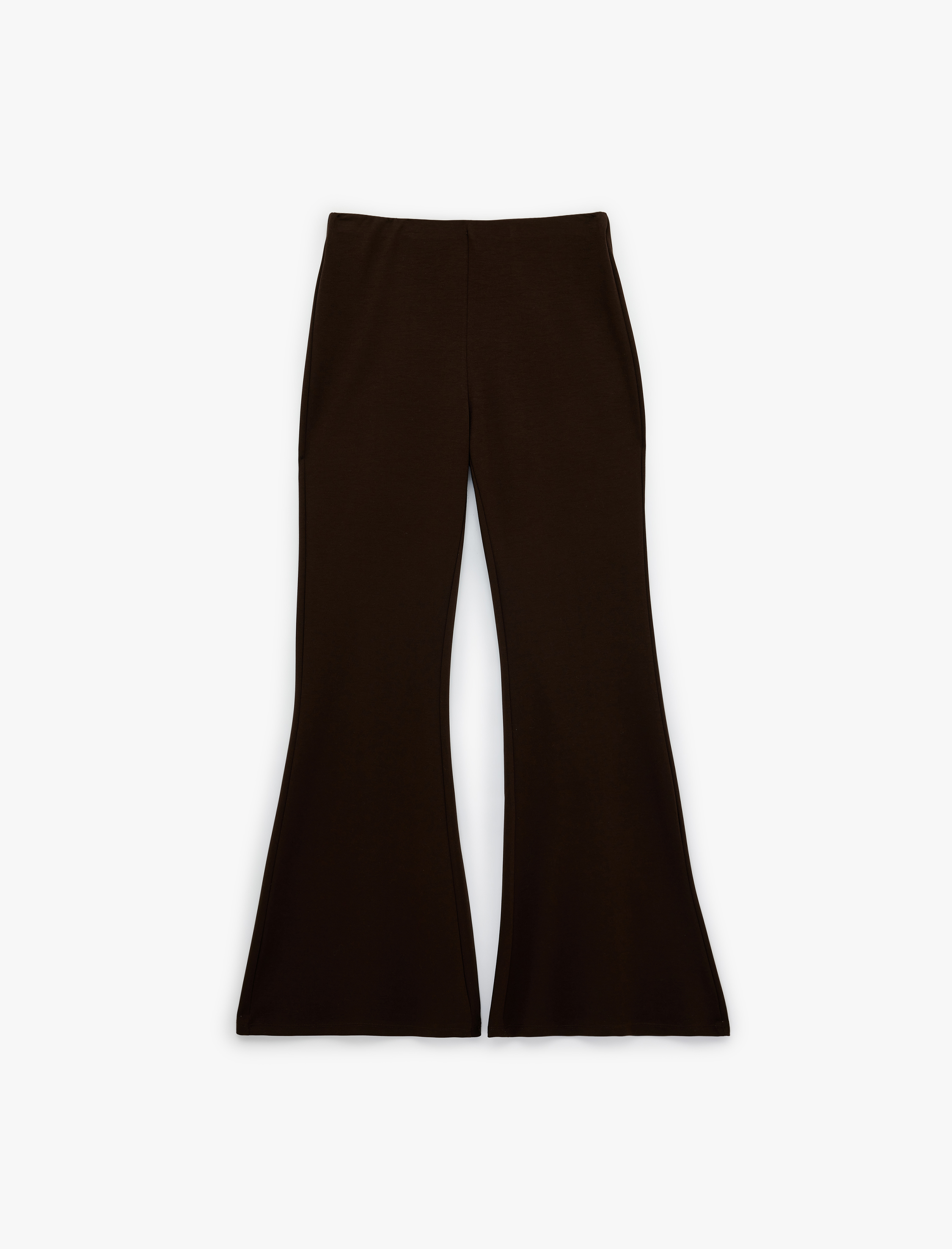   Modal Kumaş Yüksek Bel Geniş İspanyol Paça Pantolon