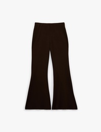 Modal Kumaş Yüksek Bel Geniş İspanyol Paça Pantolon