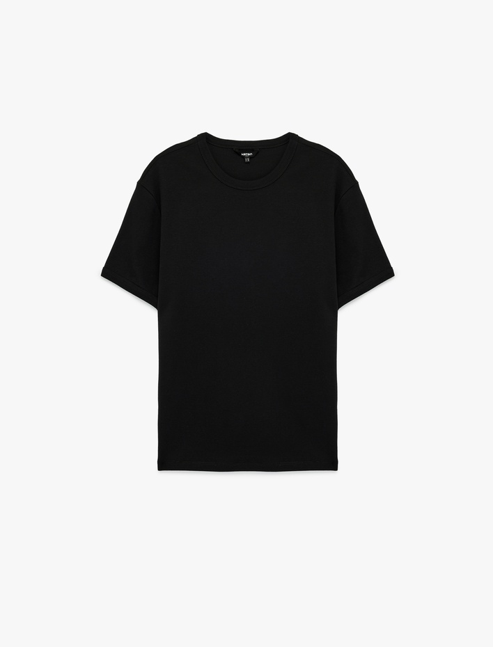  Kısa Kollu Bisiklet Yaka Pamuklu Slim Fit Tişört