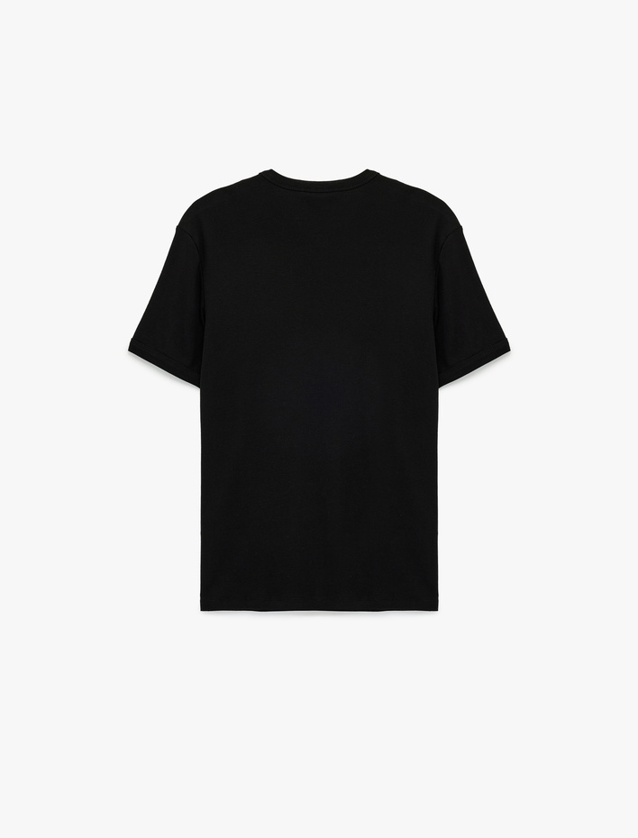  Kısa Kollu Bisiklet Yaka Pamuklu Slim Fit Tişört