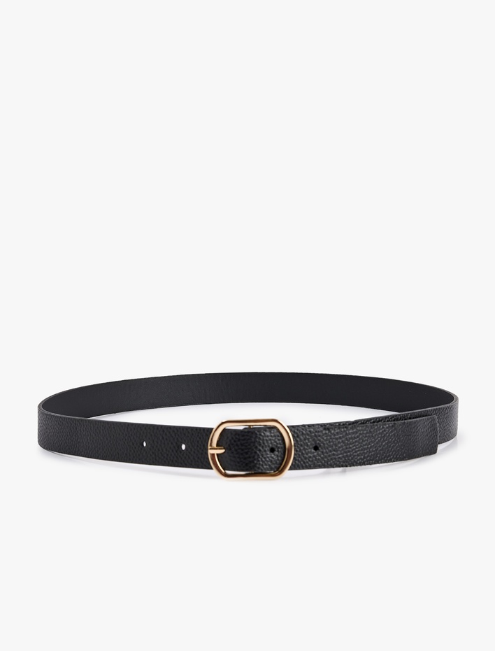 Kadın Tokalı Dokulu Suni Deri Kemer