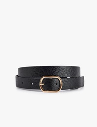 Tokalı Dokulu Suni Deri Kemer