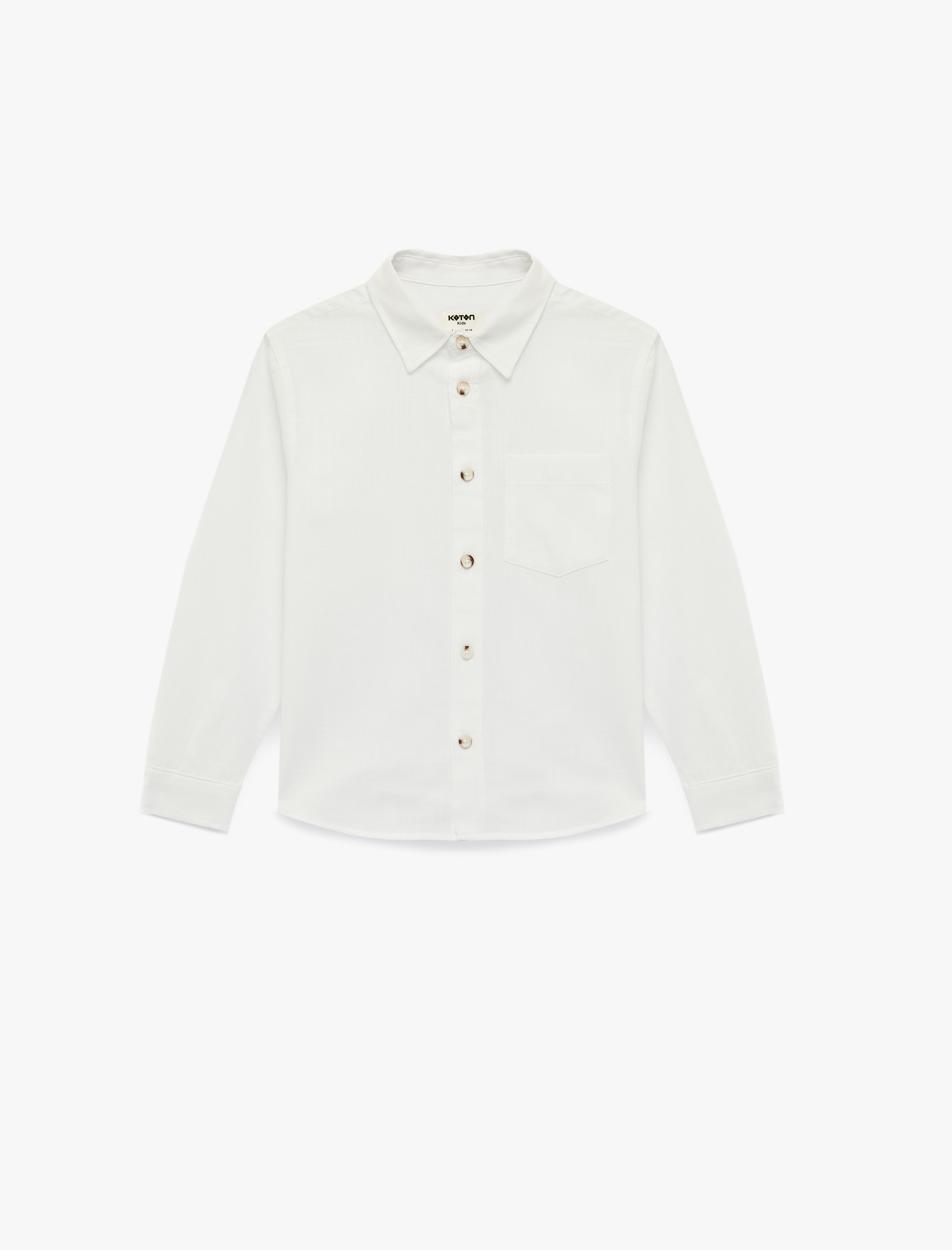  Erkek Çocuk Uzun Kollu Düğmeli Pamuklu Basic Gömlek