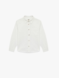 Uzun Kollu Düğmeli Pamuklu Basic Gömlek