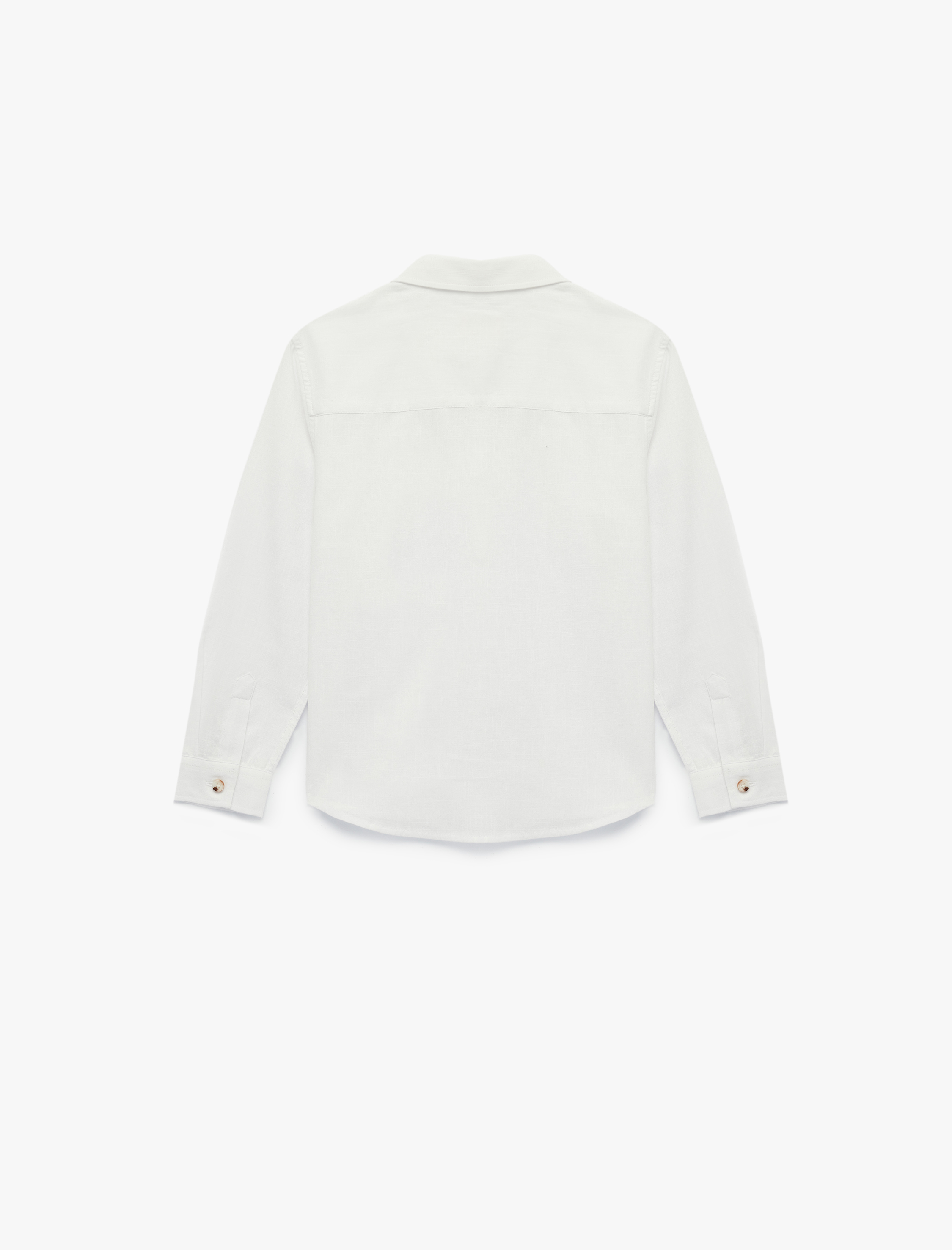  Erkek Çocuk Uzun Kollu Düğmeli Pamuklu Basic Gömlek