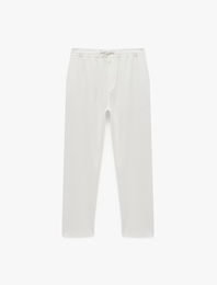 Regular Fit Cepli Beli Bağcıklı Kumaş Pantolon