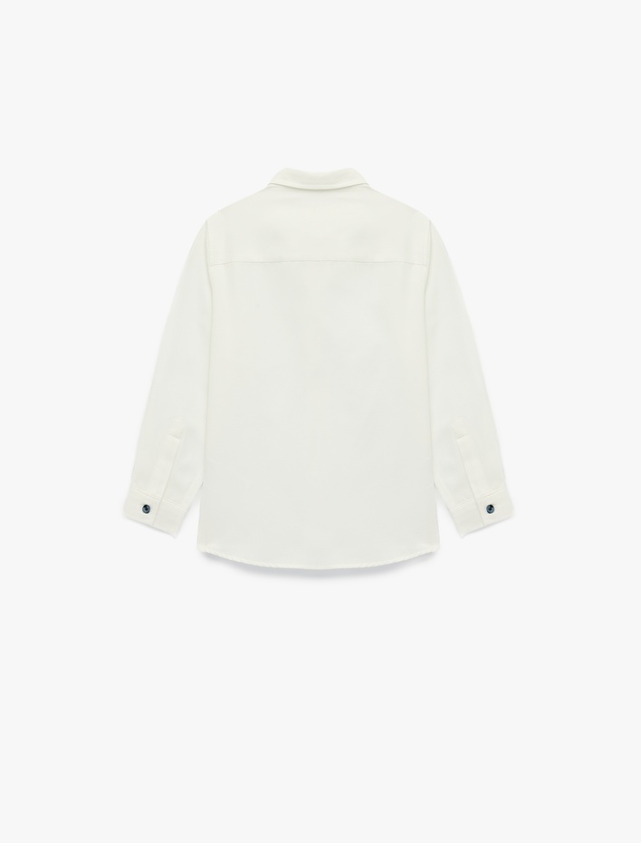 Erkek Çocuk Uzun Kollu Cep Detaylı Düğmeli Papyonlu Gömlek