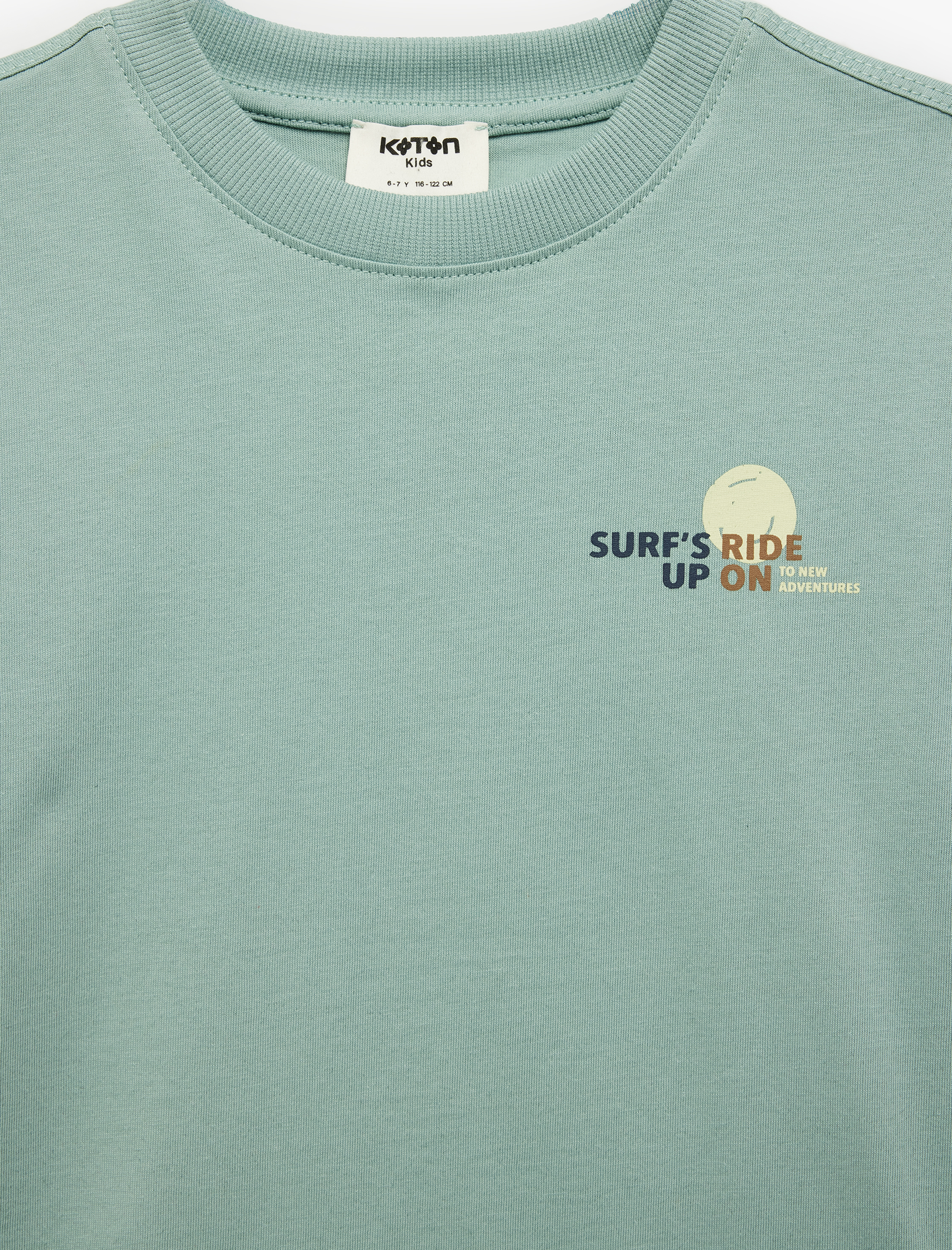  Erkek Çocuk Pamuklu Kısa Kollu Bisiklet Yaka Baskılı Tişört