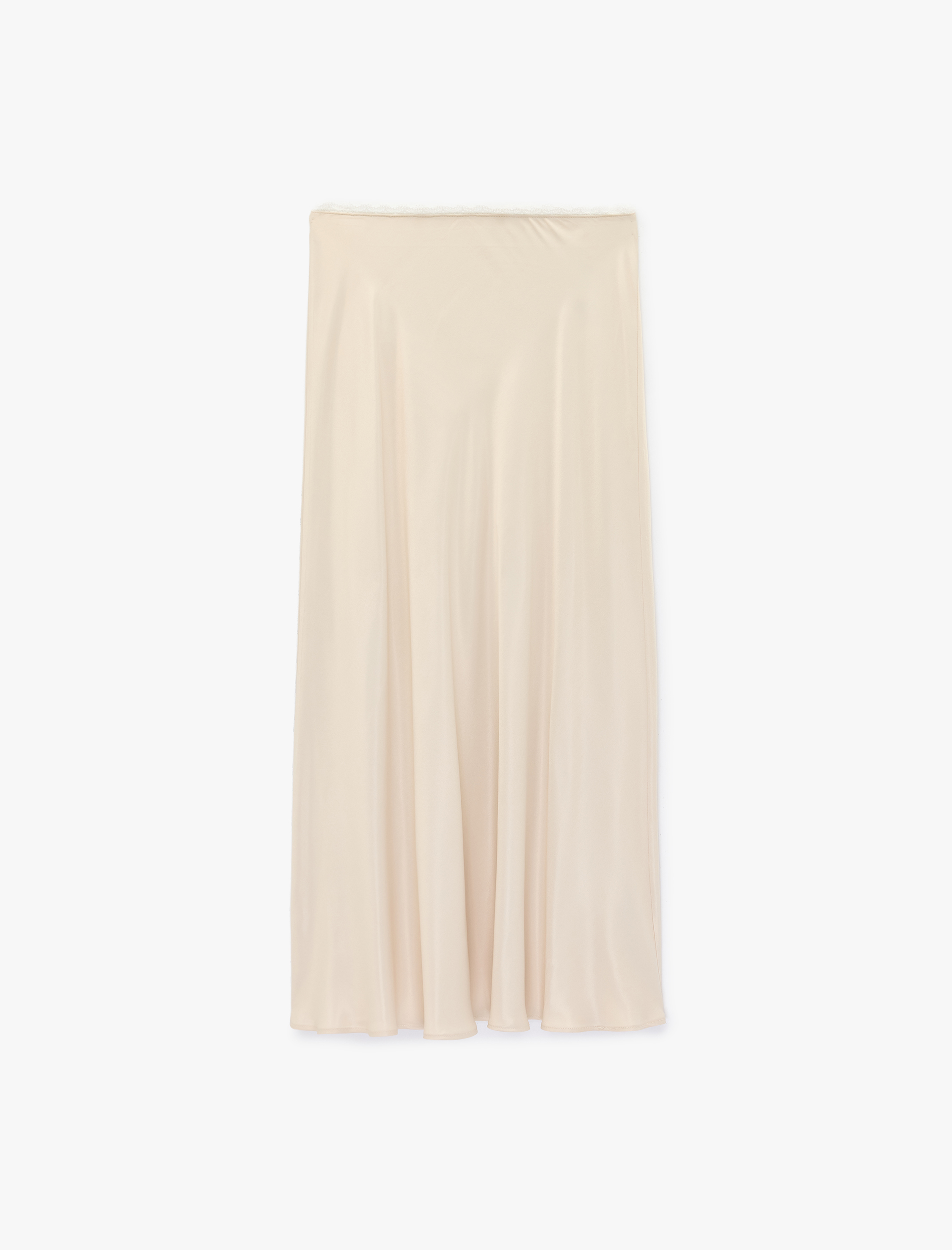   Standart Bel Slim Fit Midi Saten Etek