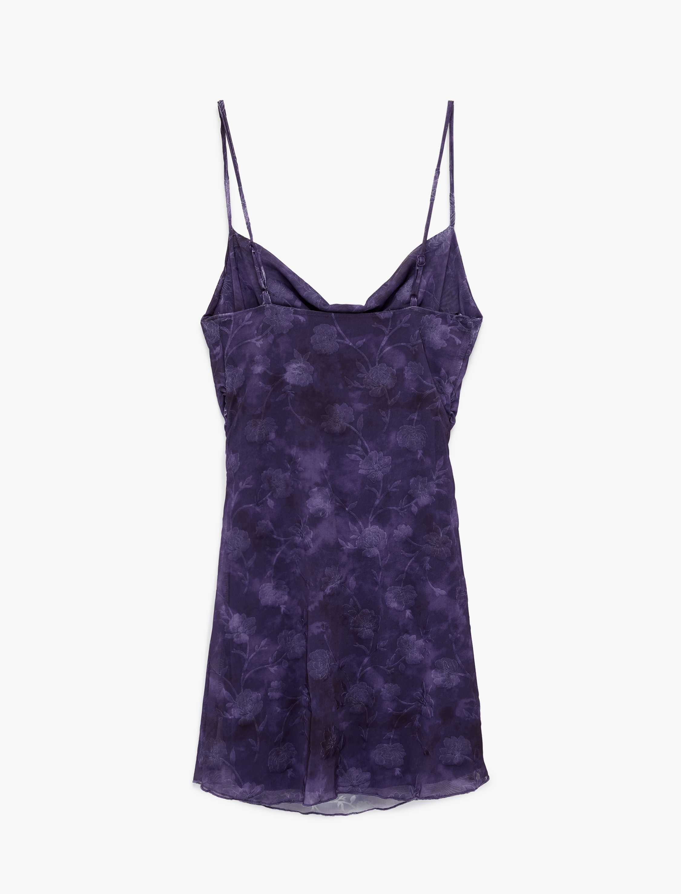   Slim Fit Degaje Yaka Batik Desenli Askılı Mini Elbise