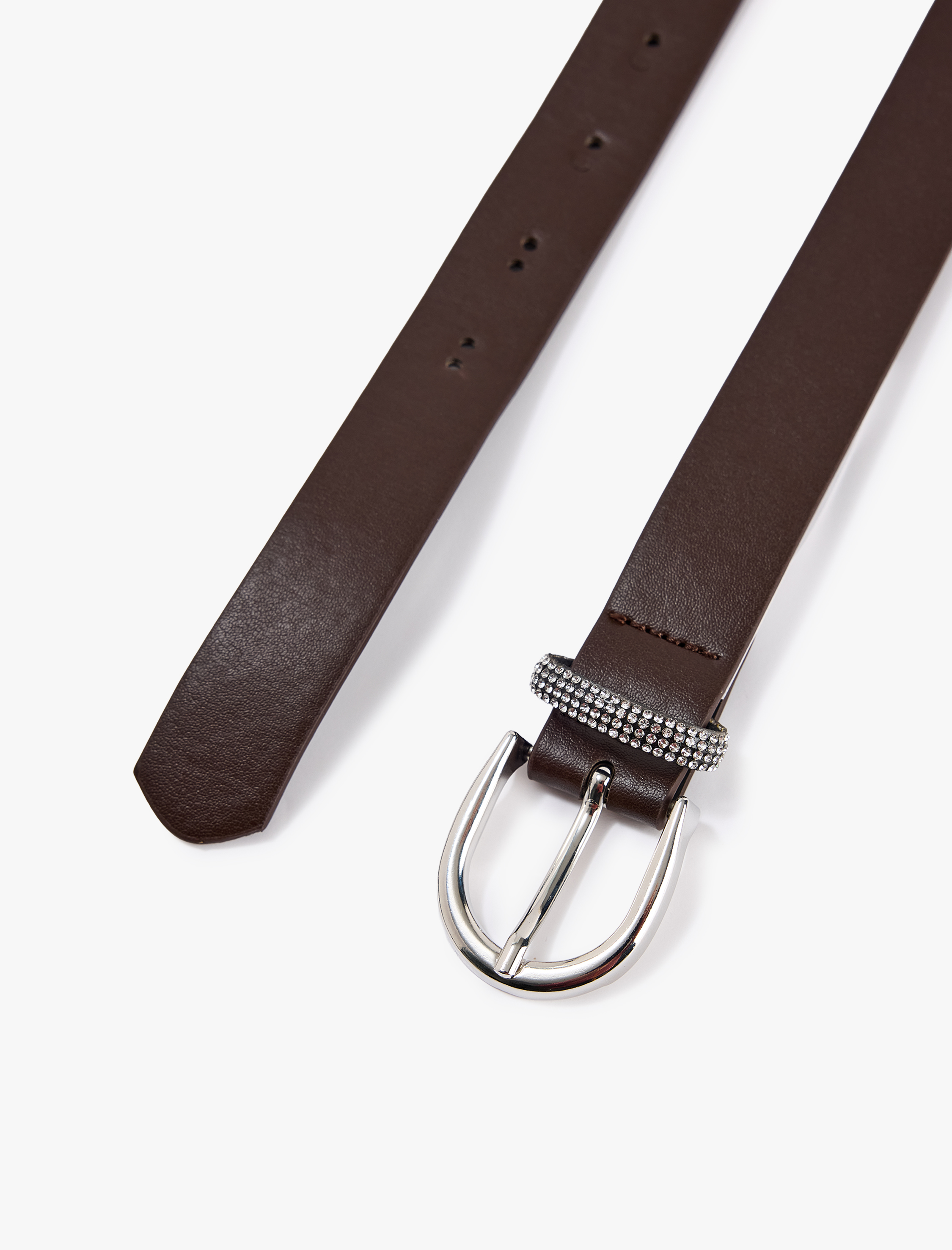  Kadın Taş Detaylı Suni Deri Kemer