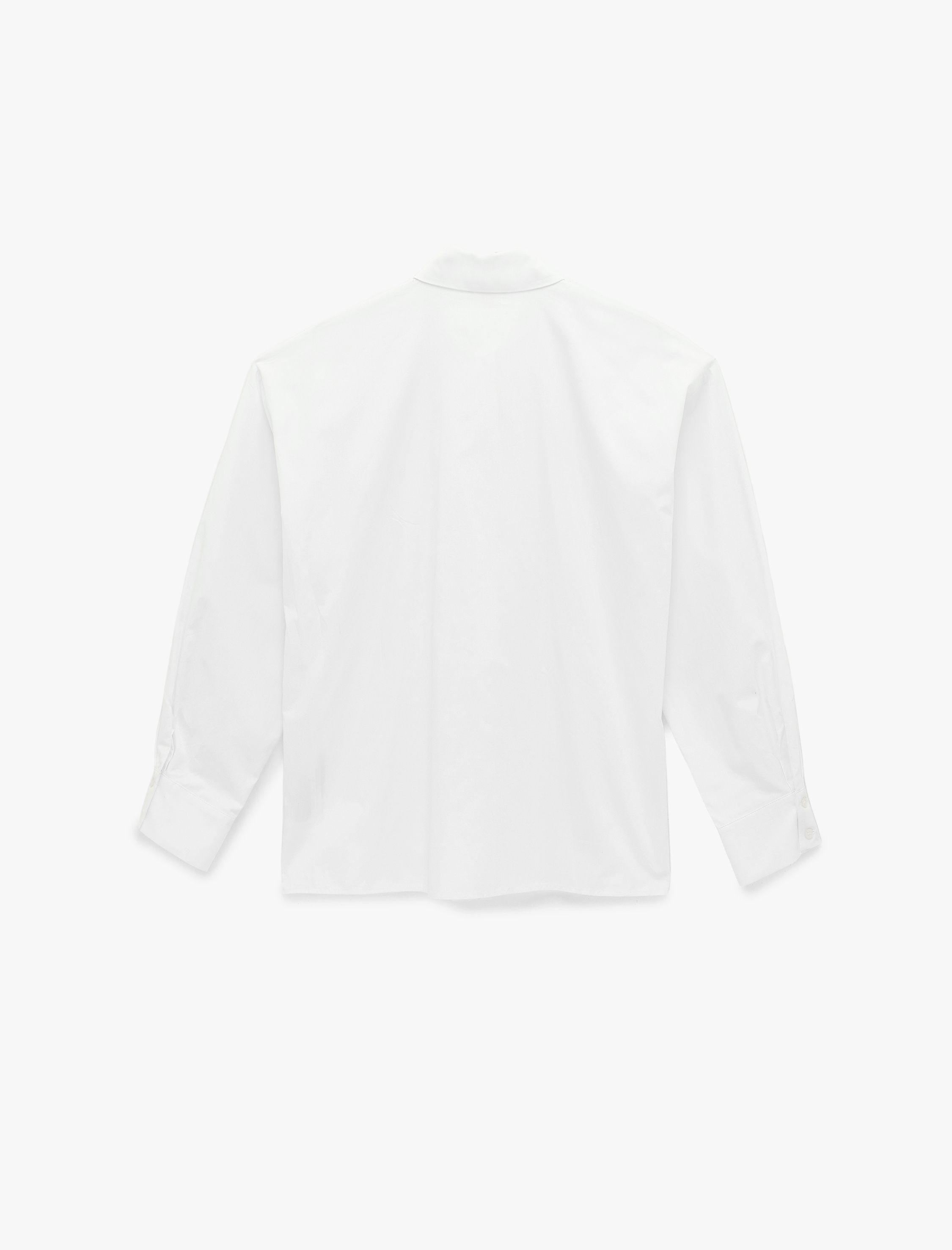   Pamuklu Uzun Kollu Düğme Detaylı Oversize Poplin Gömlek