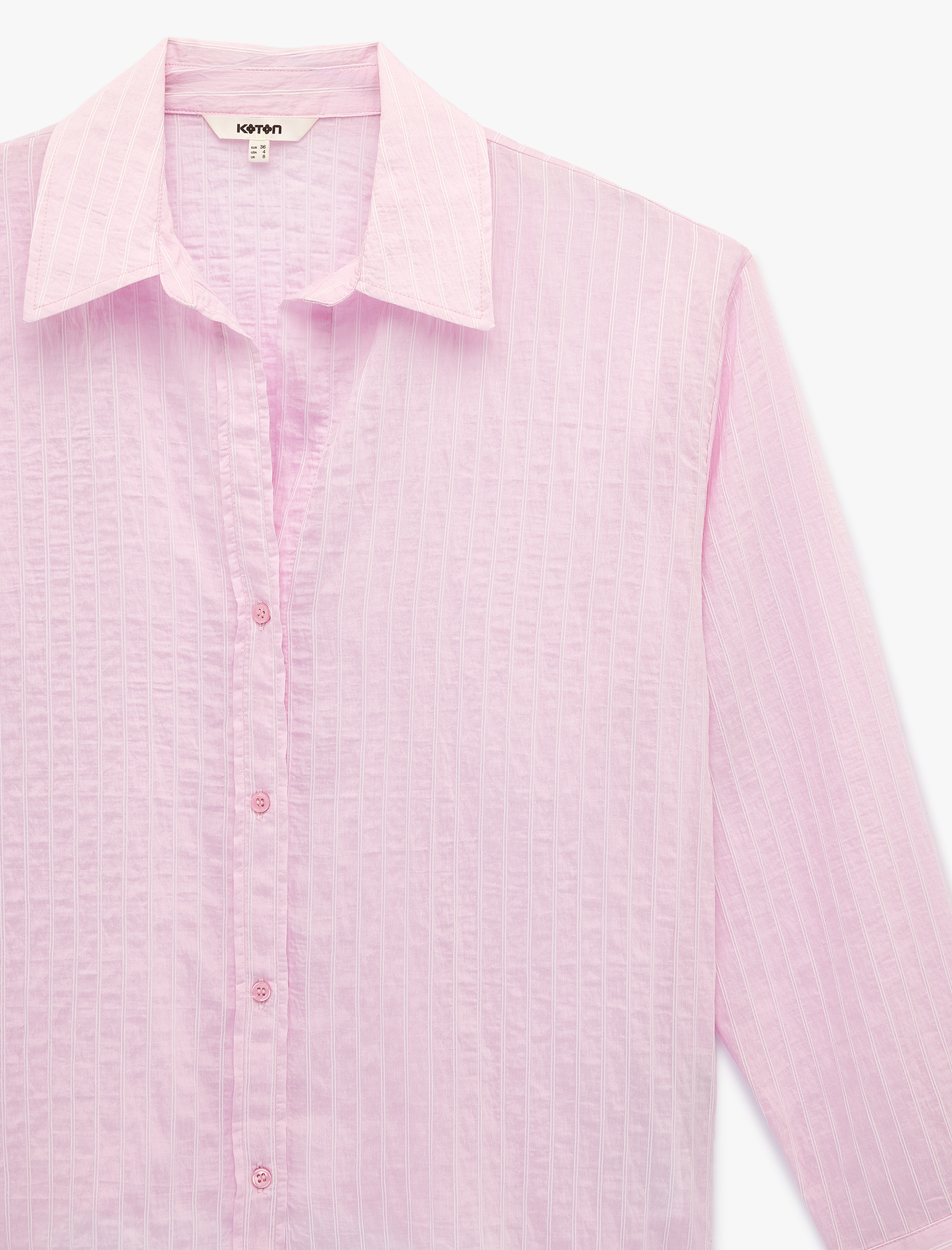   Regular Fit Kaçık Yaka Düğmeli Uzun Kollu Gömlek