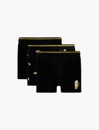 Pamuklu Baskılı 3'lü Boxer Seti