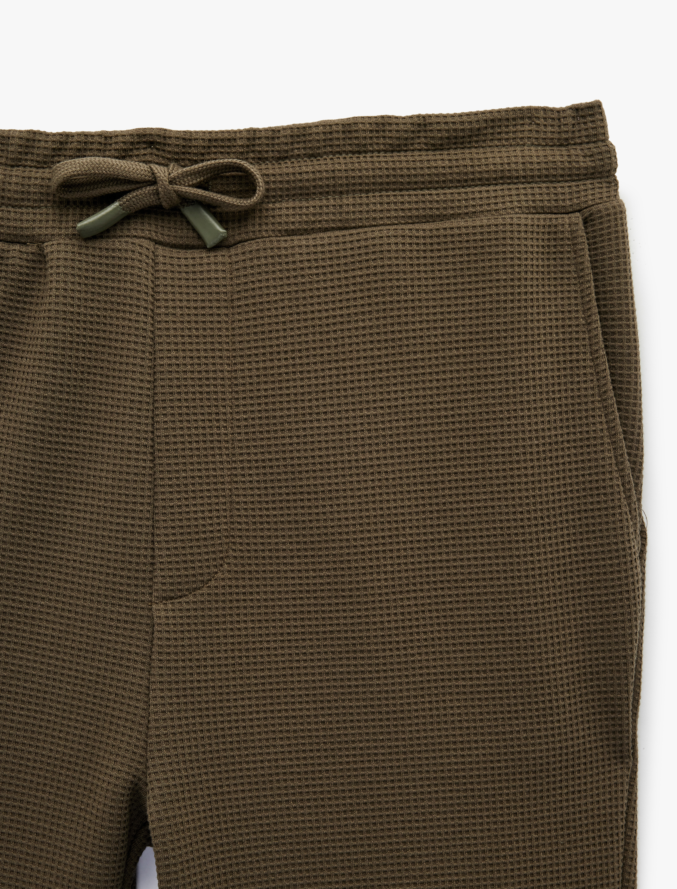   Regular Fit Waffle Dokulu Cepli Beli Bağcıklı Eşofman Altı