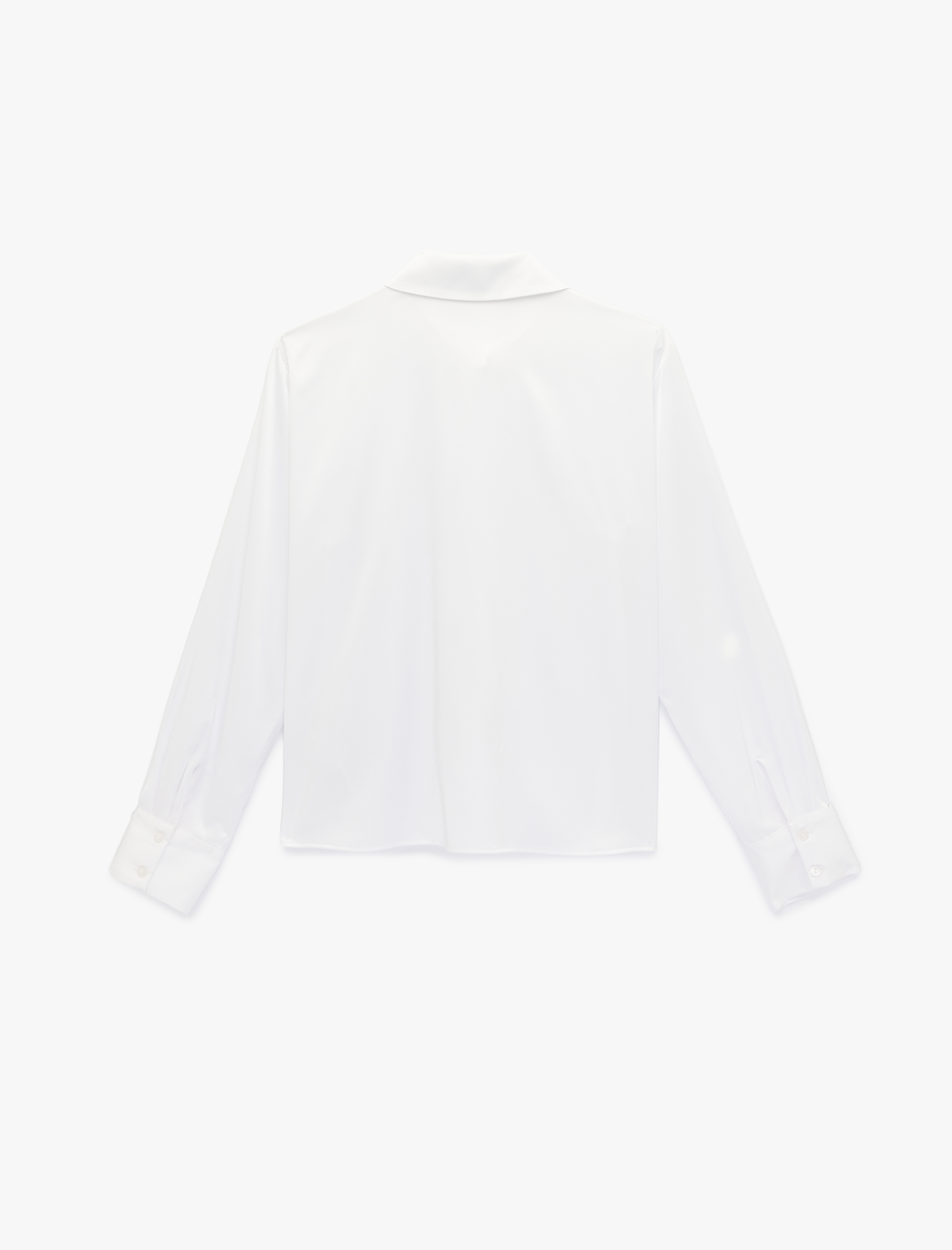   Slim Fit Uzun Kollu Düğmeli Klasik Yaka Saten Gömlek