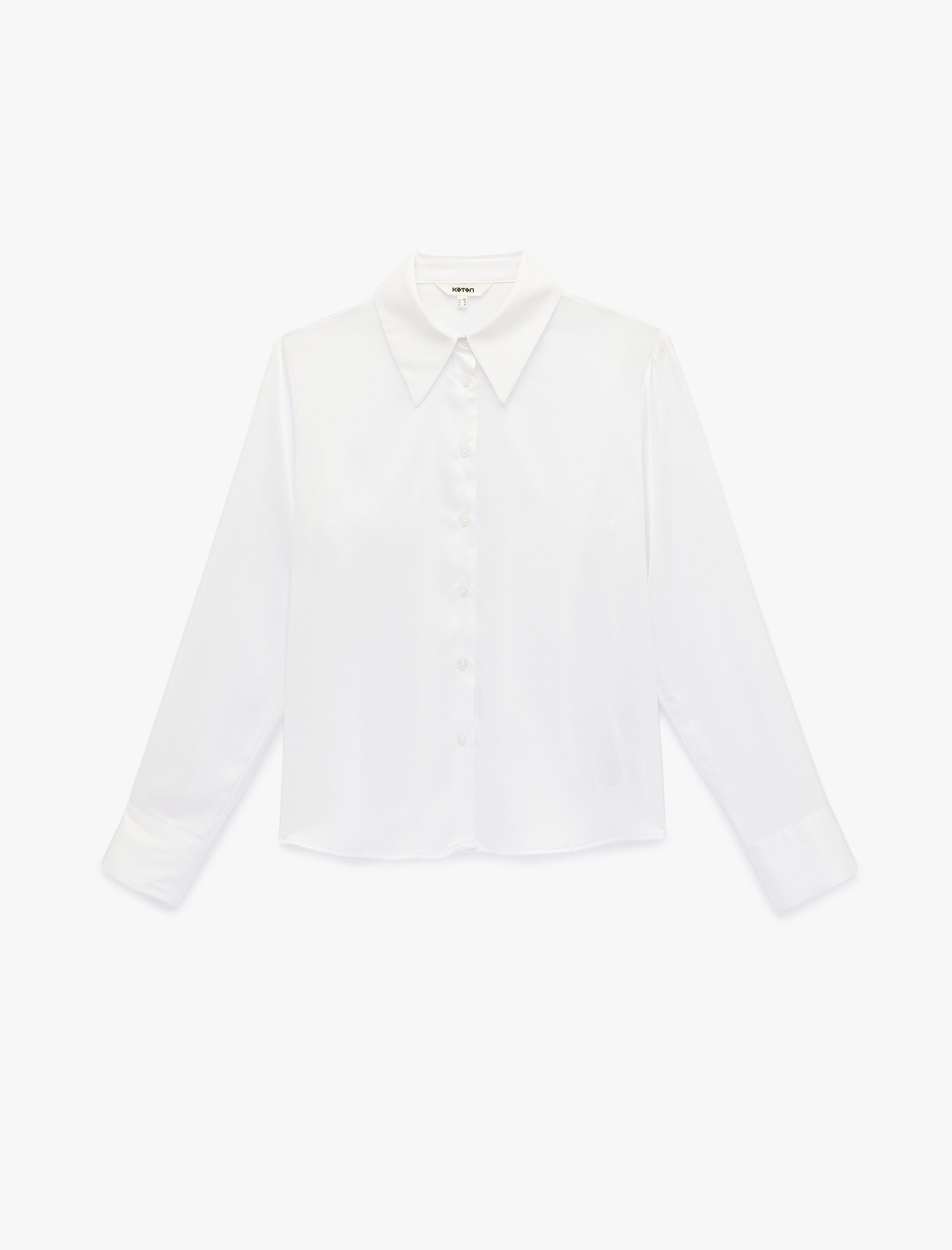   Slim Fit Uzun Kollu Düğmeli Klasik Yaka Saten Gömlek