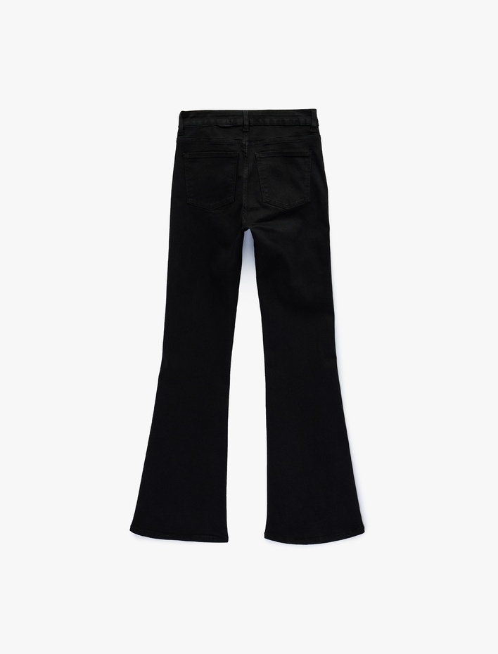  Pamuklu Dar Kesim İspanyol Paça  Jean - Flare Jeans