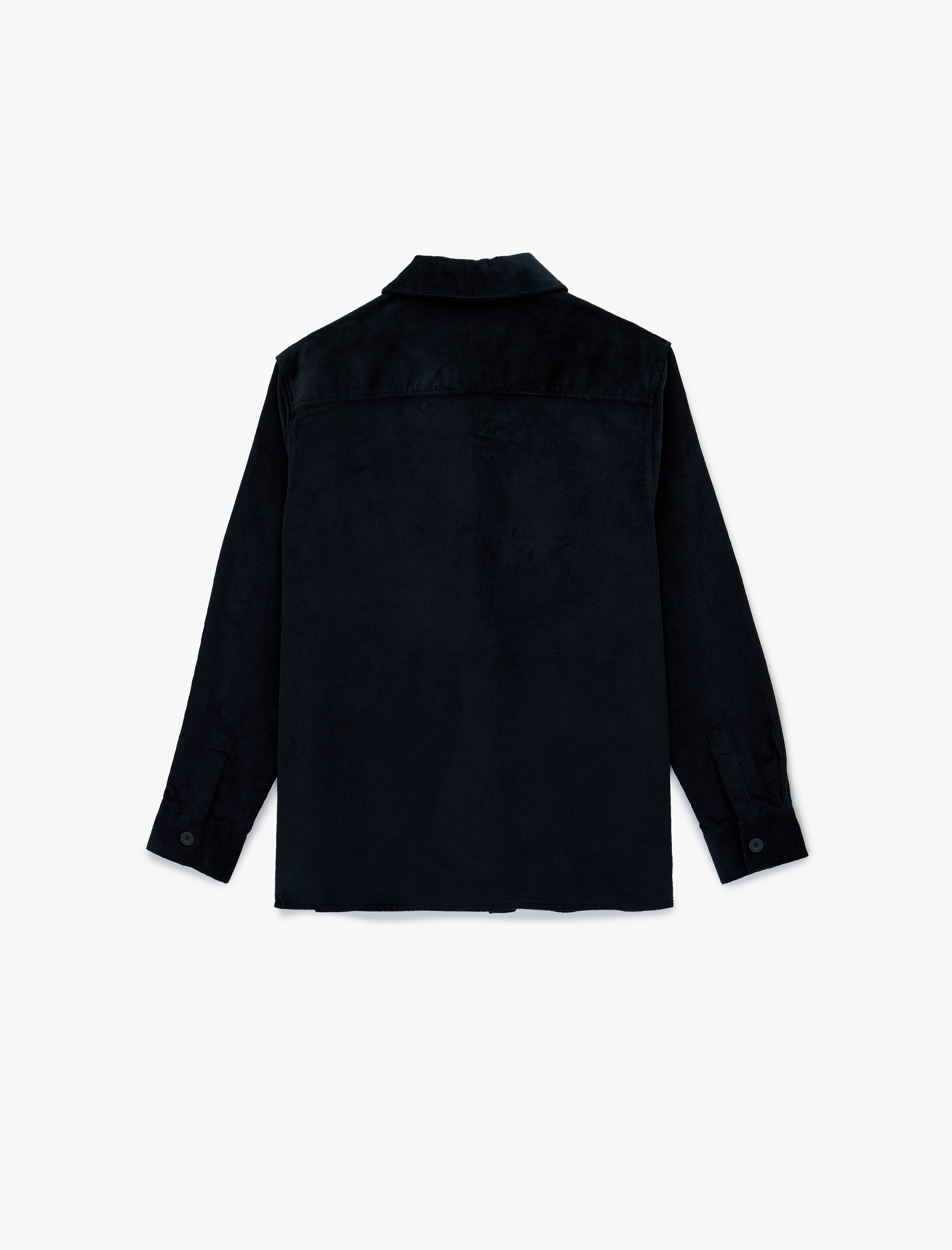   Regular Fit Uzun Kollu Cepli Pamuklu Klasik Yaka Fitilli Kadife Gömlek