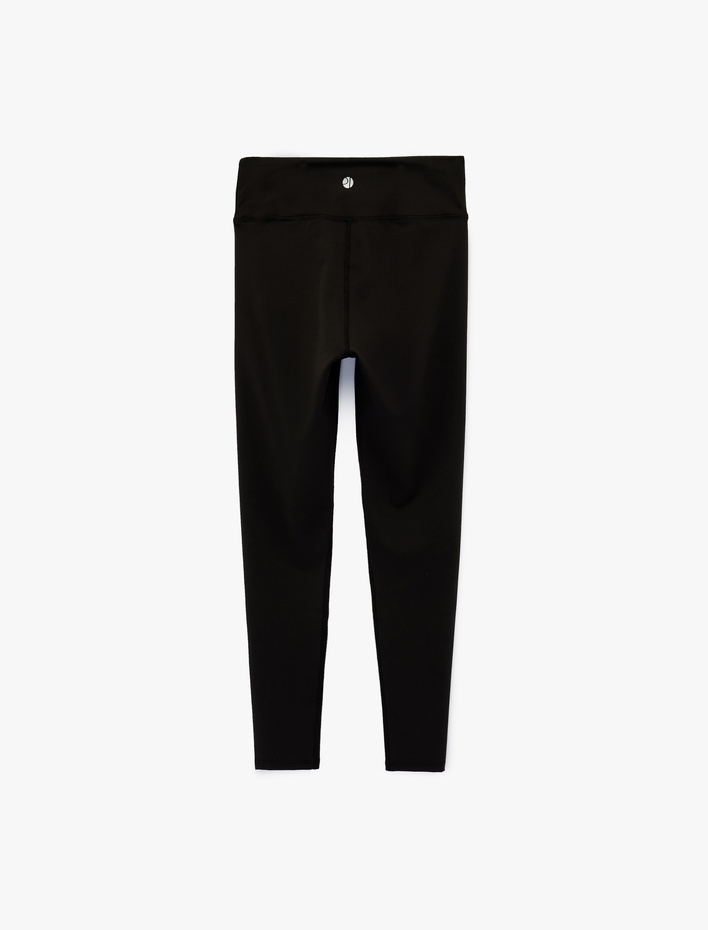  Slim Fit Lok Dikiş Detaylı Yüksek Bel Spor Tayt