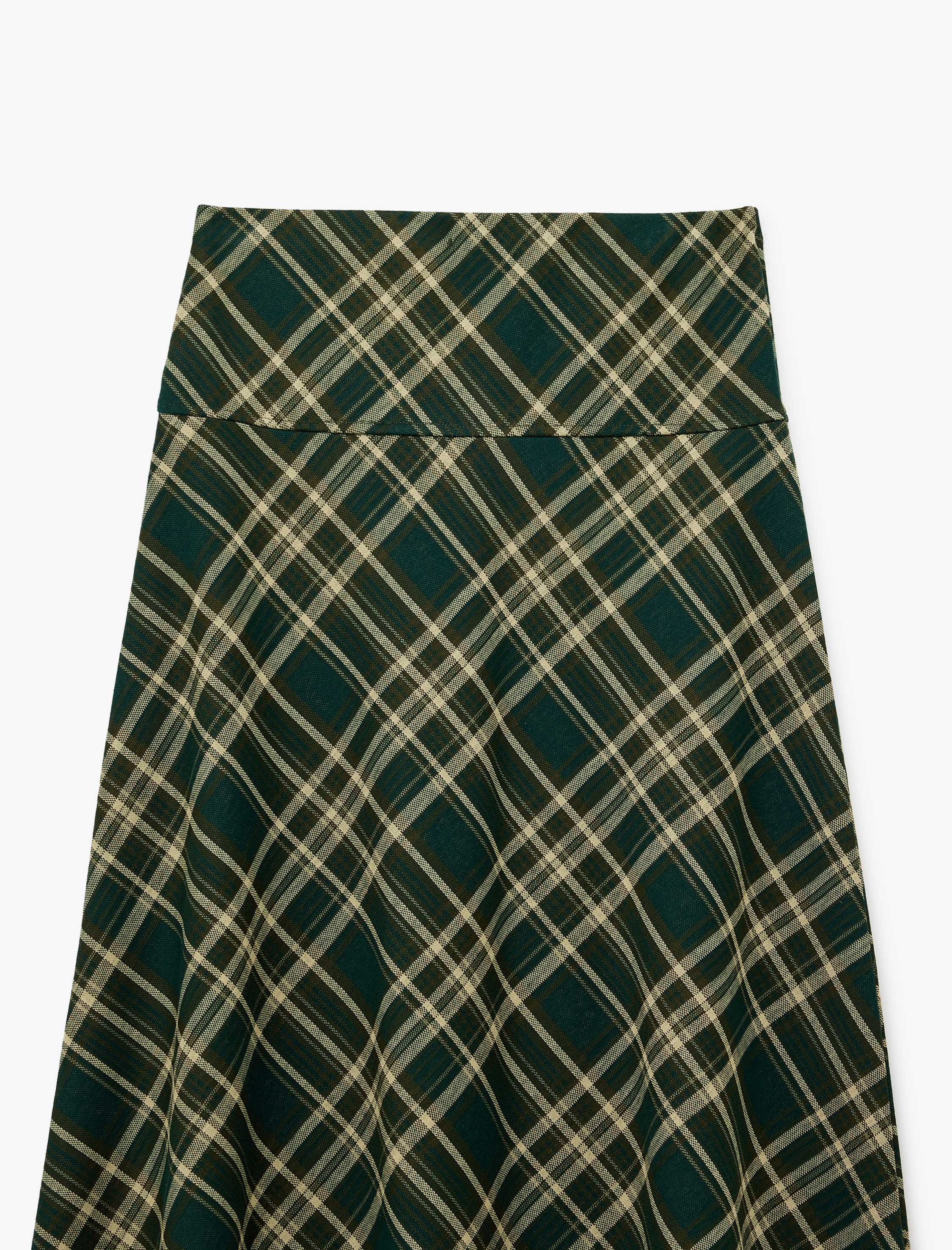   Regular Fit Standart Bel Midi Ekose Etek