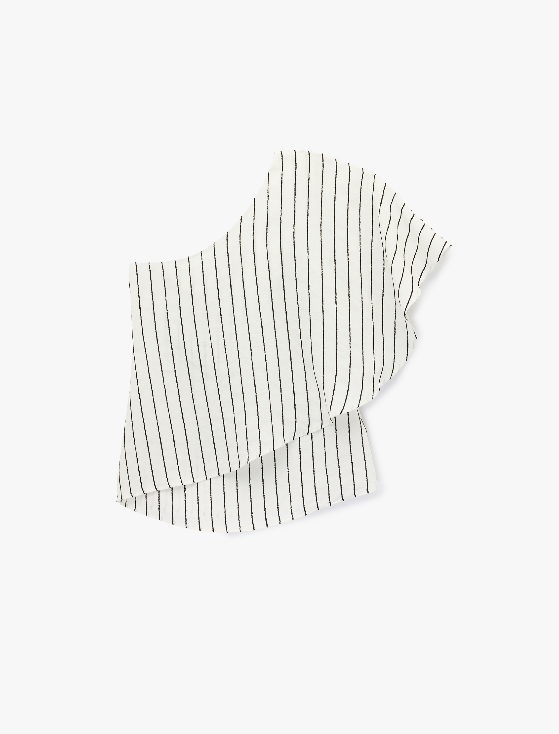   Modal Kumaş Çizgili Tek Omuz Bluz