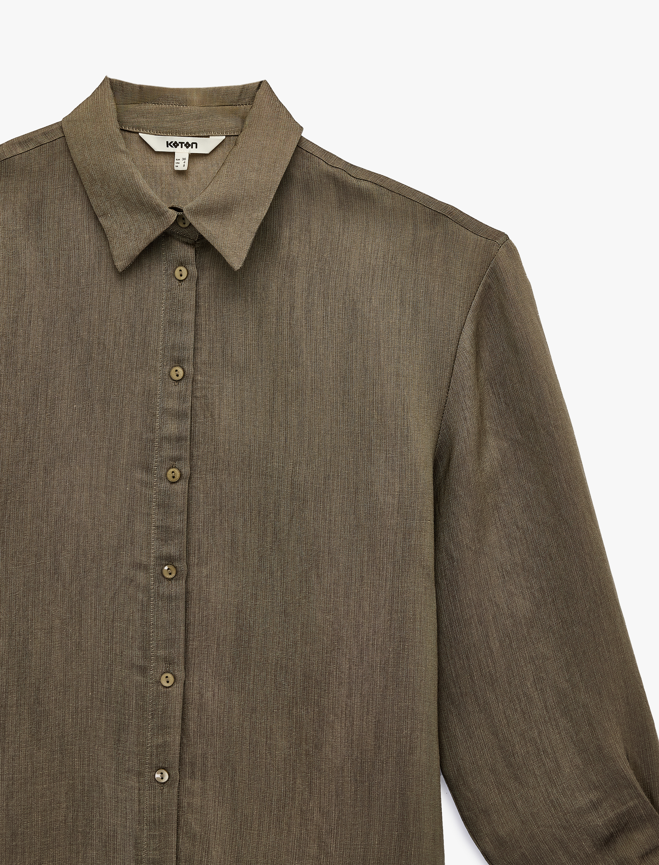   Klasik Yaka Uzun Kollu Viskon Oversize Gömlek