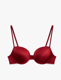 Dolgulu Kaplı Balenli Push Up Sütyen