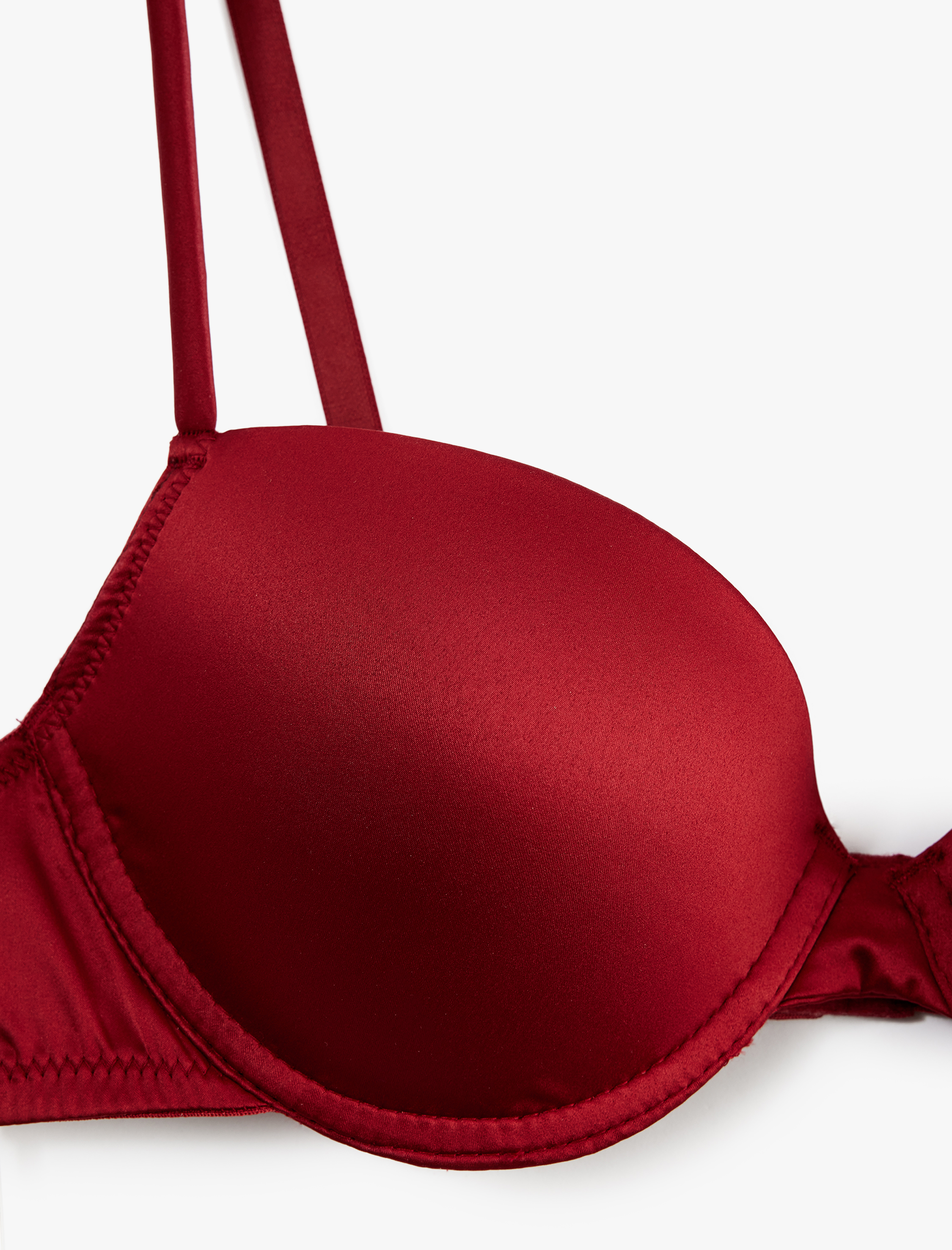   Dolgulu Kaplı Balenli Push Up Sütyen