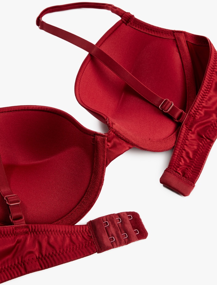  Dolgulu Kaplı Balenli Push Up Sütyen