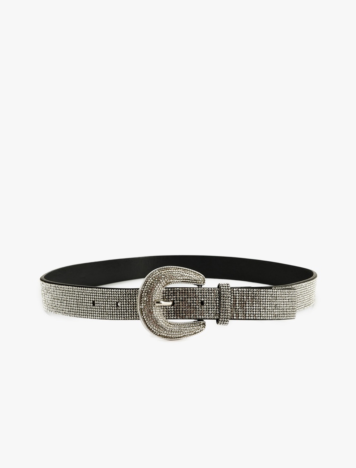 Kadın Tokalı Işıltılı Taşlı Kemer