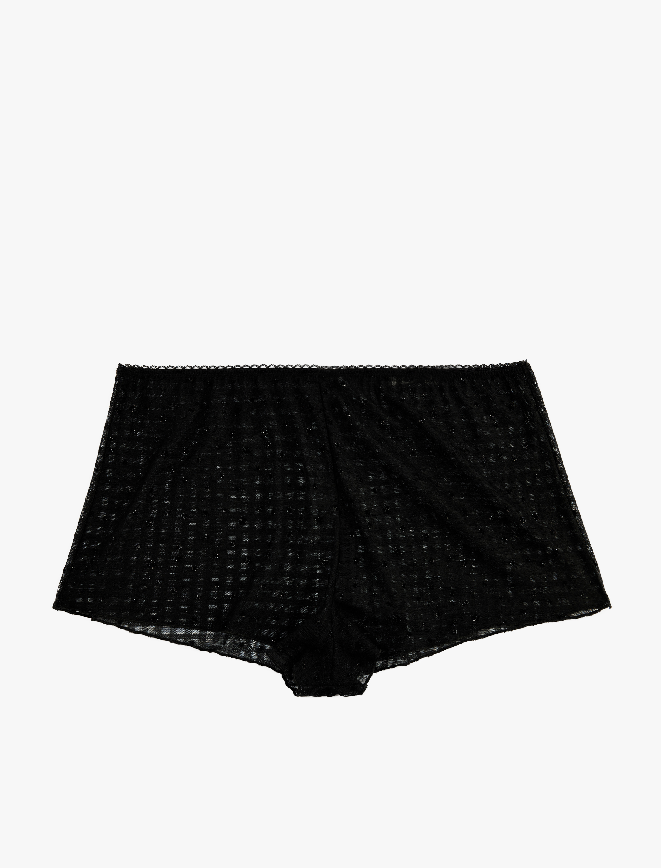   Beli Lastikli Rahat Kalıp Pötikareli Pijama Altı Şort