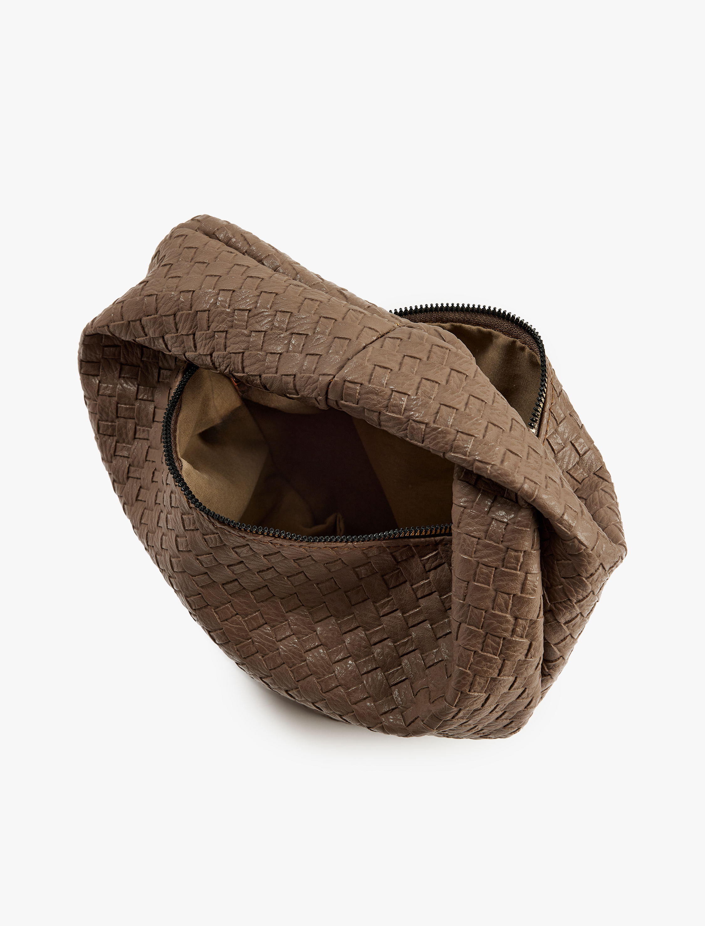  Kadın Örgü Dokulu Fermuarlı El Çantası