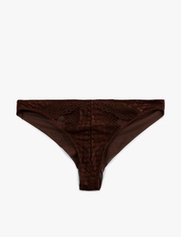 Viskon Karışımlı Dantel Detaylı Brazilian Külot
