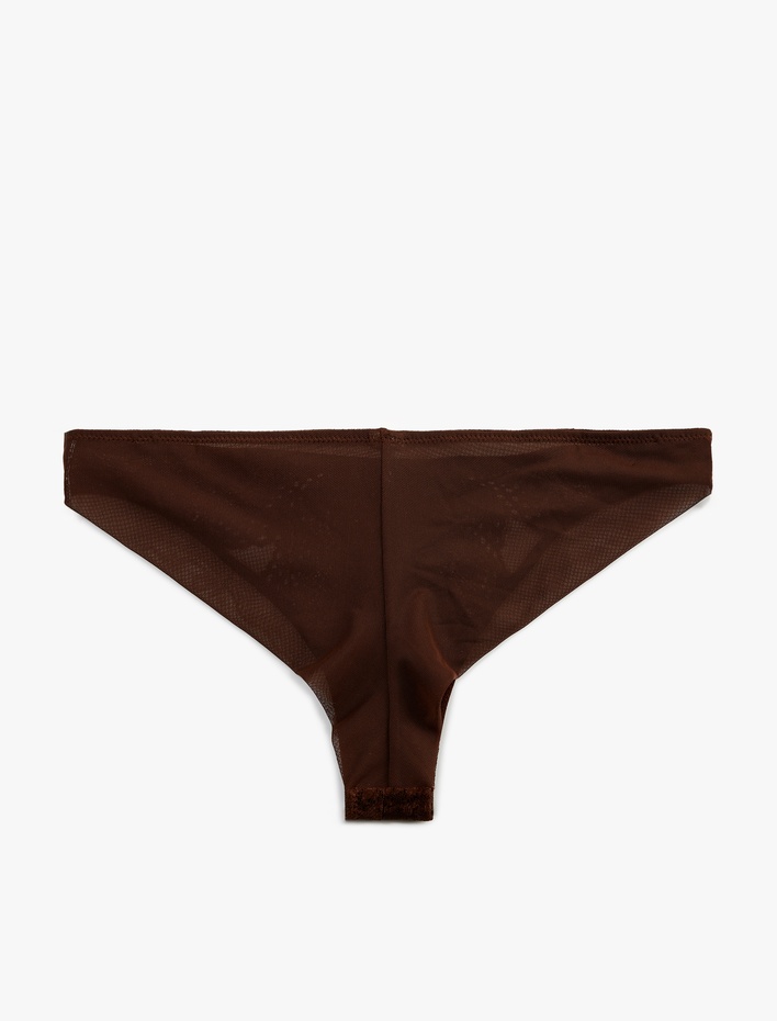  Viskon Karışımlı Dantel Detaylı Brazilian Külot