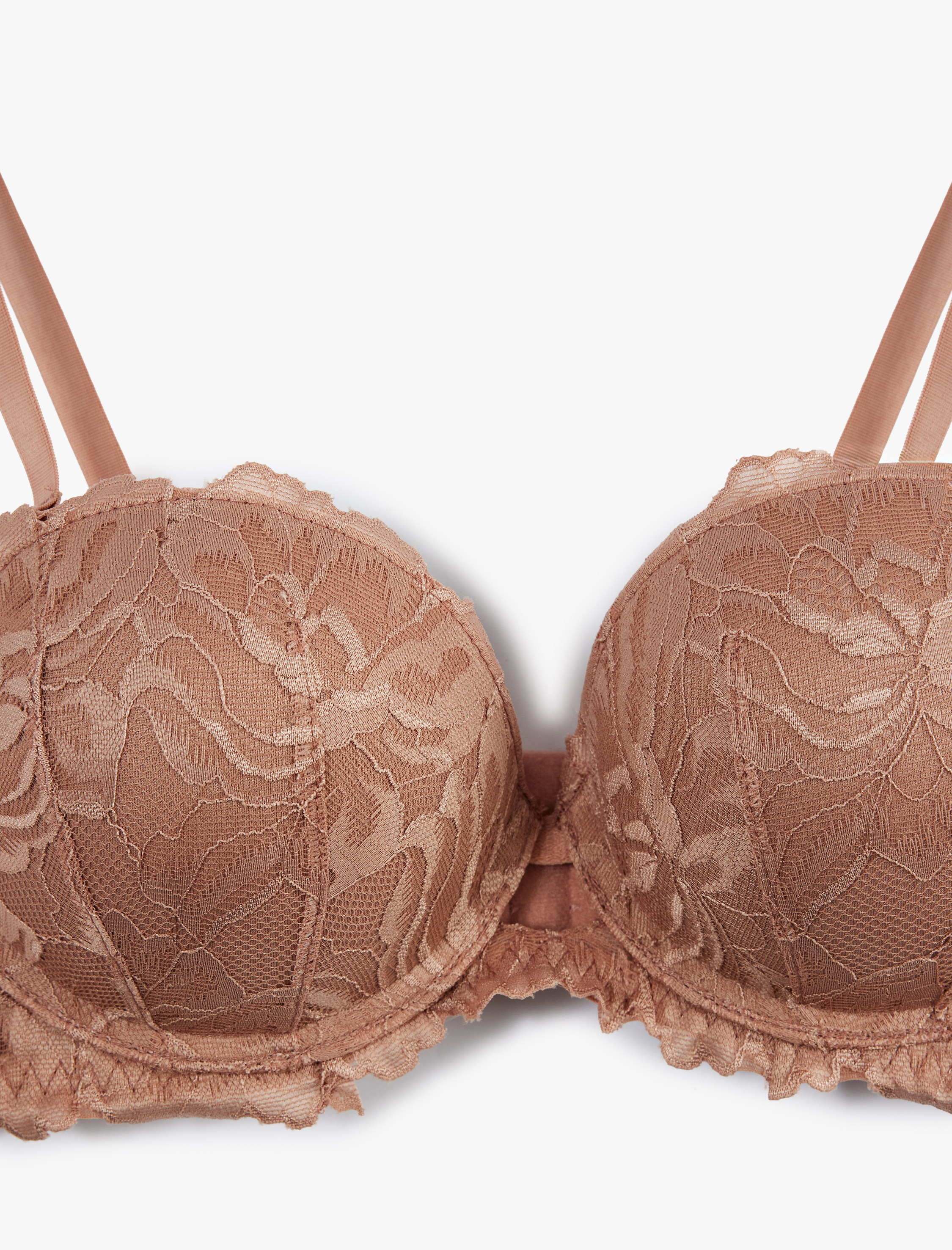   Ekstra Dolgulu Destekli Dantelli Sütyen