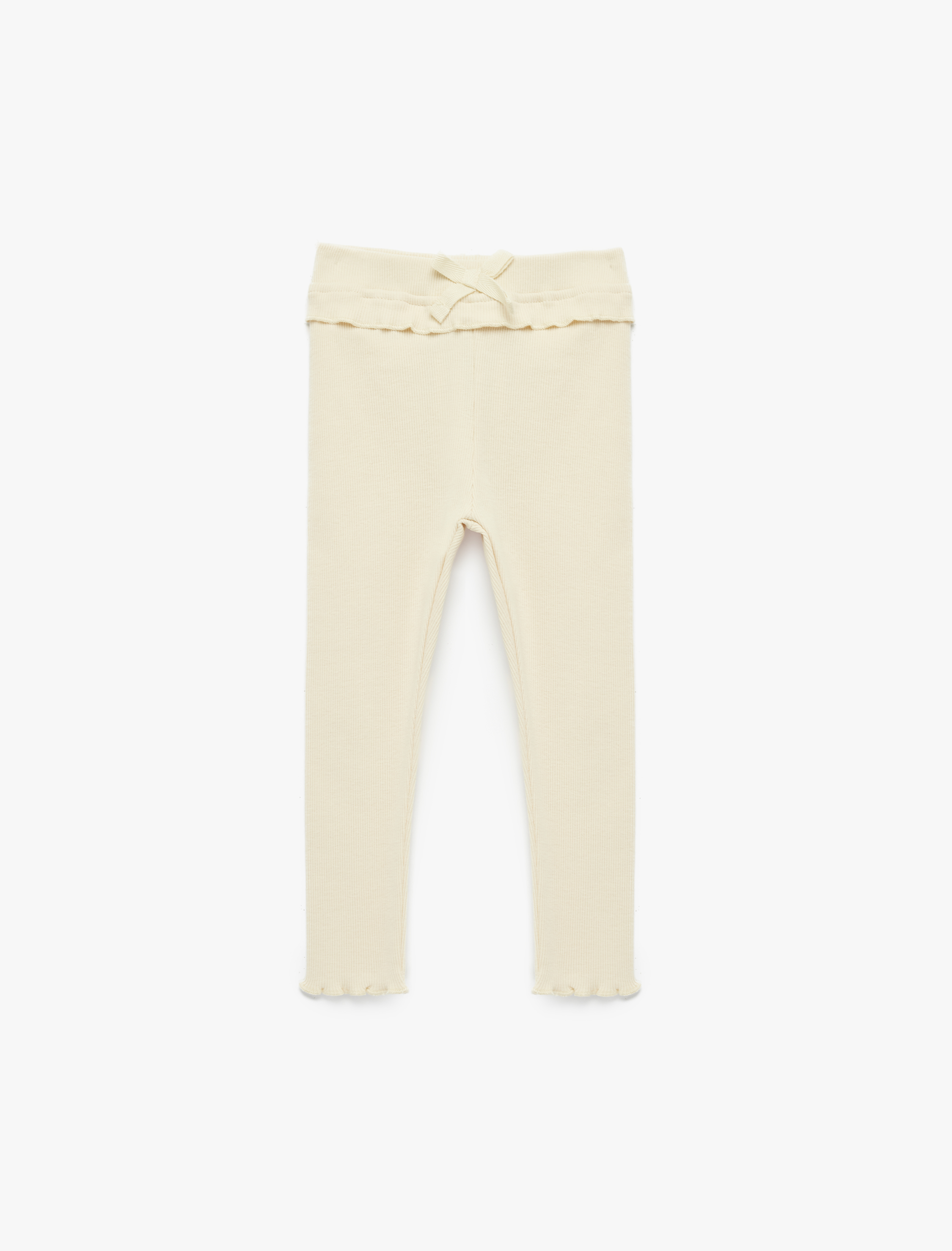  Kız Bebek Pamuklu Fırfır ve Fiyonk Detaylı Tayt