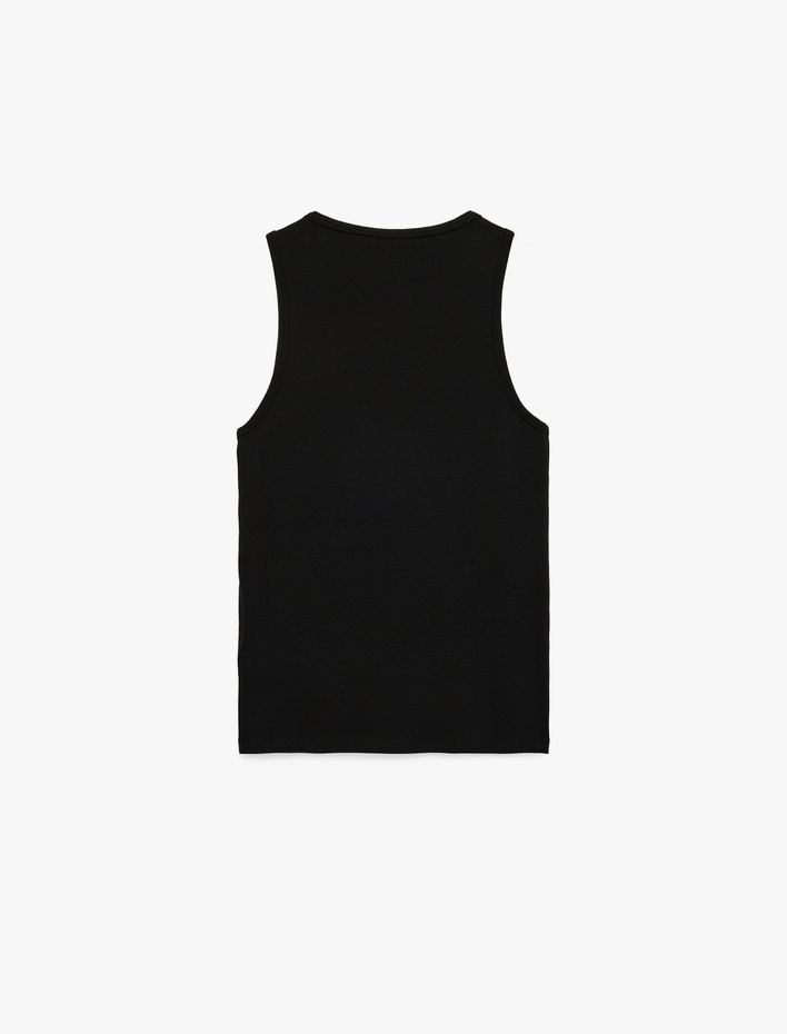  Kolsuz Pamuklu Bisiklet Yaka Slim Fit Atlet